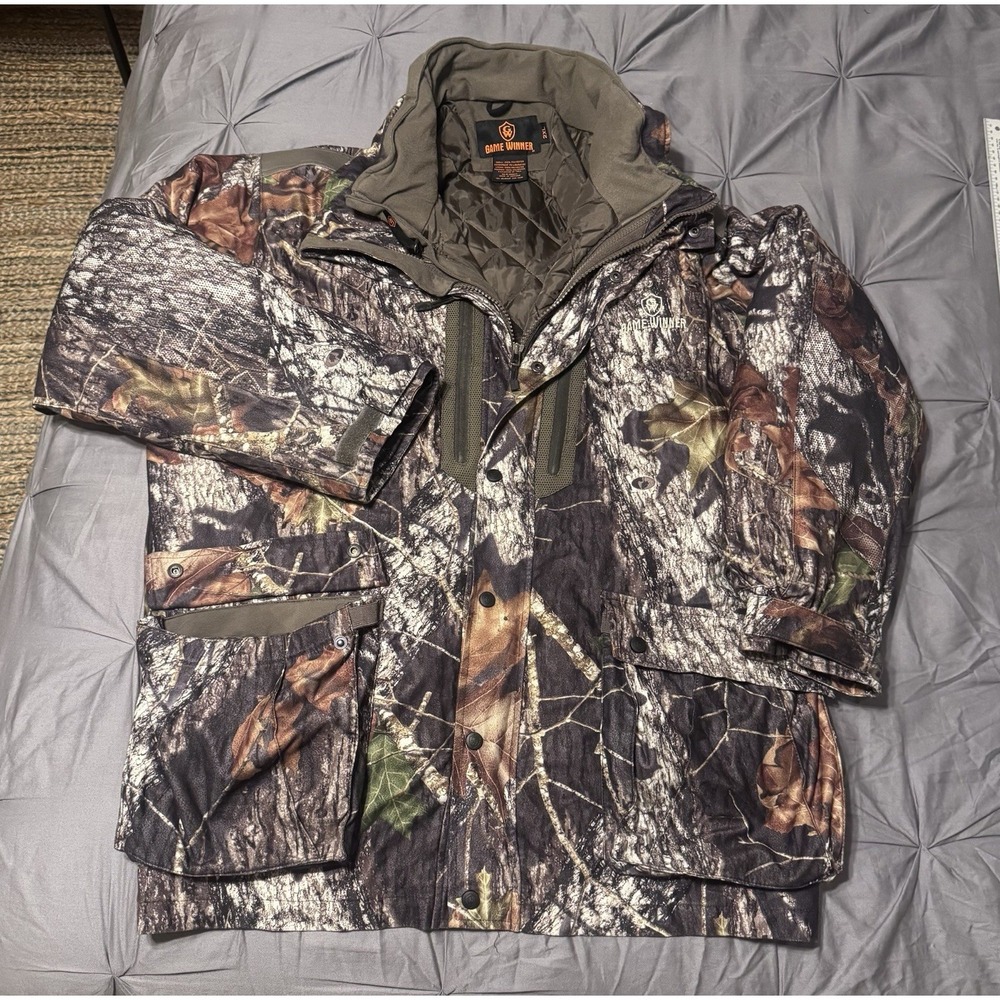 Game Winner Men's 2XL Camouflage Camo RealTree Hooded Waterproof Hunting Jacket